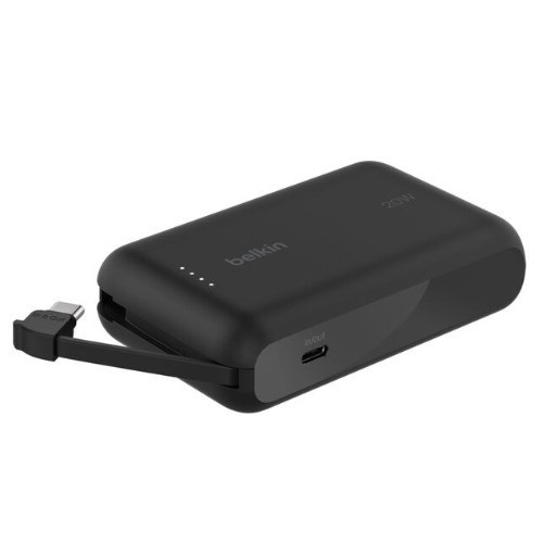 Belkin Boostcharge Power Bank 10K 20W W/ Integrated Cable, Black