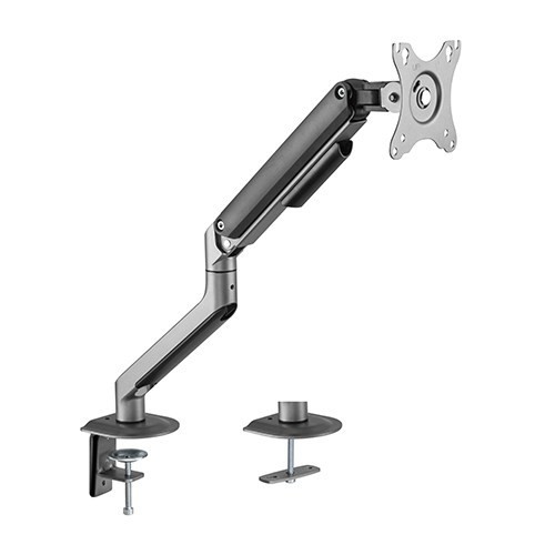 Brateck Single Monitor Economical Spring-Assisted Monitor Arm Fit Most 17'-32' Monitors, Up To 9KG Per Screen Vesa 75X75/100X100 Space Grey (LS)