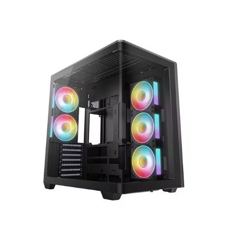 DeepCool Cg590u 5F Sleek Showcase (One-Piece Curved Glass) Atx Case,5 X Pre-Installed Argb Fans, USB3.0×2、Gen2 Type-C x1、Audio/Mic×1