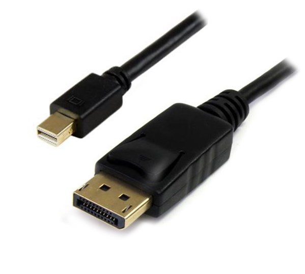 4Cabling 2M Mini DisplayPort Male To DisplayPort Male Cable: Black