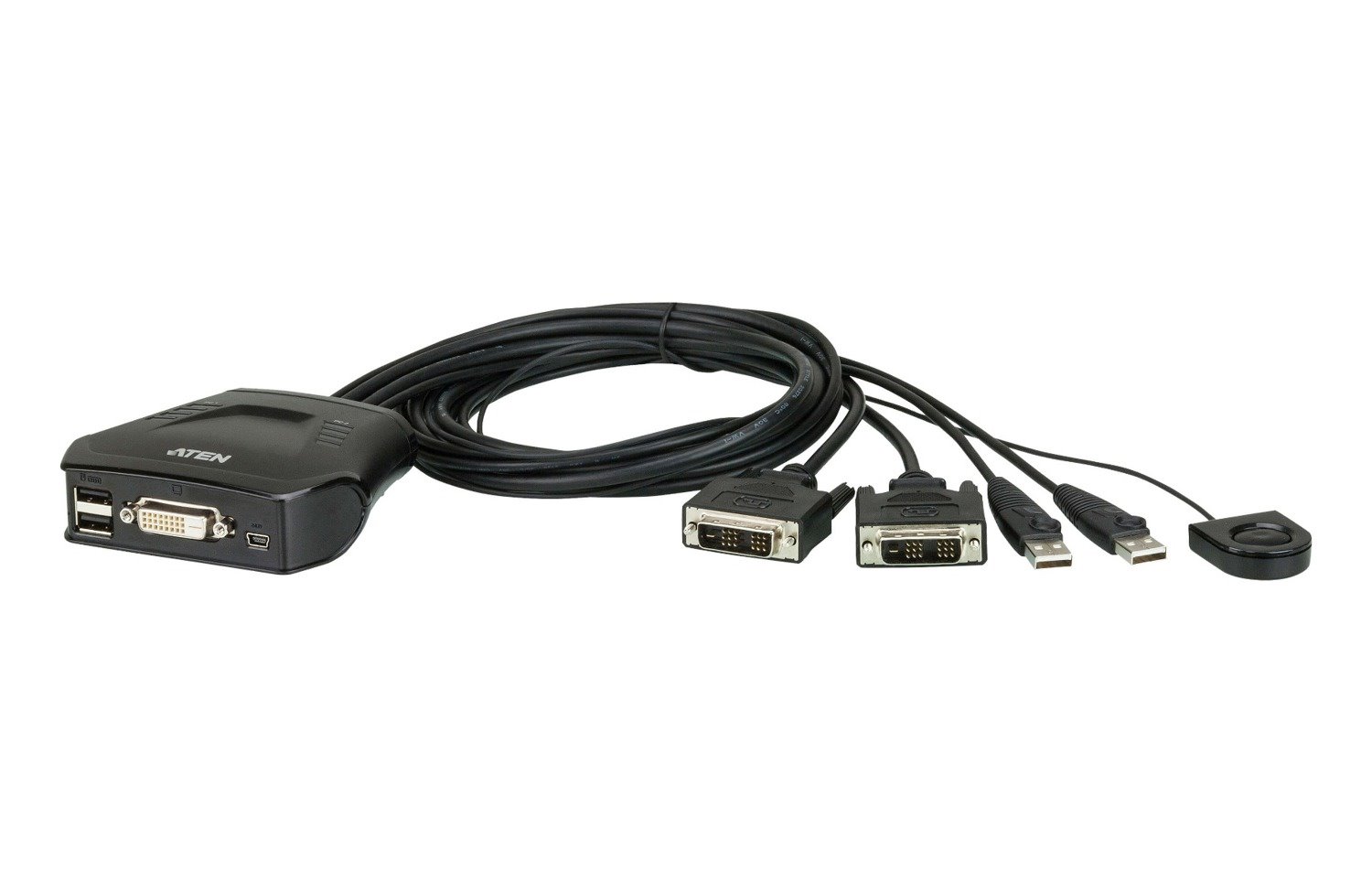 Aten CS22D 2-Port Usb Dvi Cable KVM Switch With Remote Port Selector