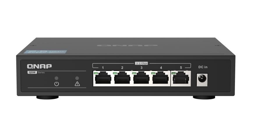 Qnap QSW-1105-5T 5 Port Gigabit Switch, Supports Up To 2.5Gbe Connectivity, Plug And Play