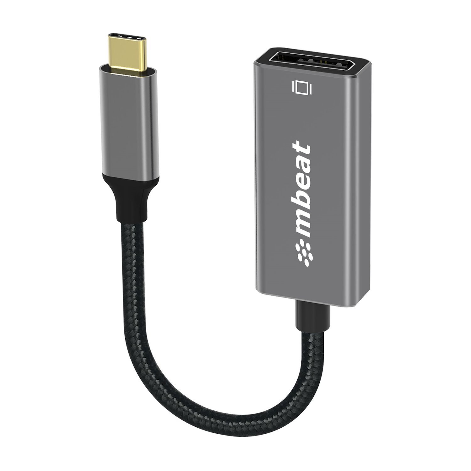 Mbeat Elite Usb-C To Display Port Adapter -Converts Usb-C To DisplayPort Female Port, 4K@60Hz (3840×2160), 15CM - Space Grey Weight: 30G