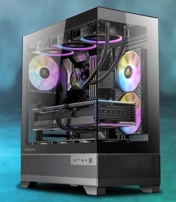 Antec CX700 Argb Black, Atx, Usb Type-C 3.2 Gen 2, Tool Free Panels, Vertical Cooling, 3X 120MM PWM Argb Fans, Heat Dissipating Gaming Case