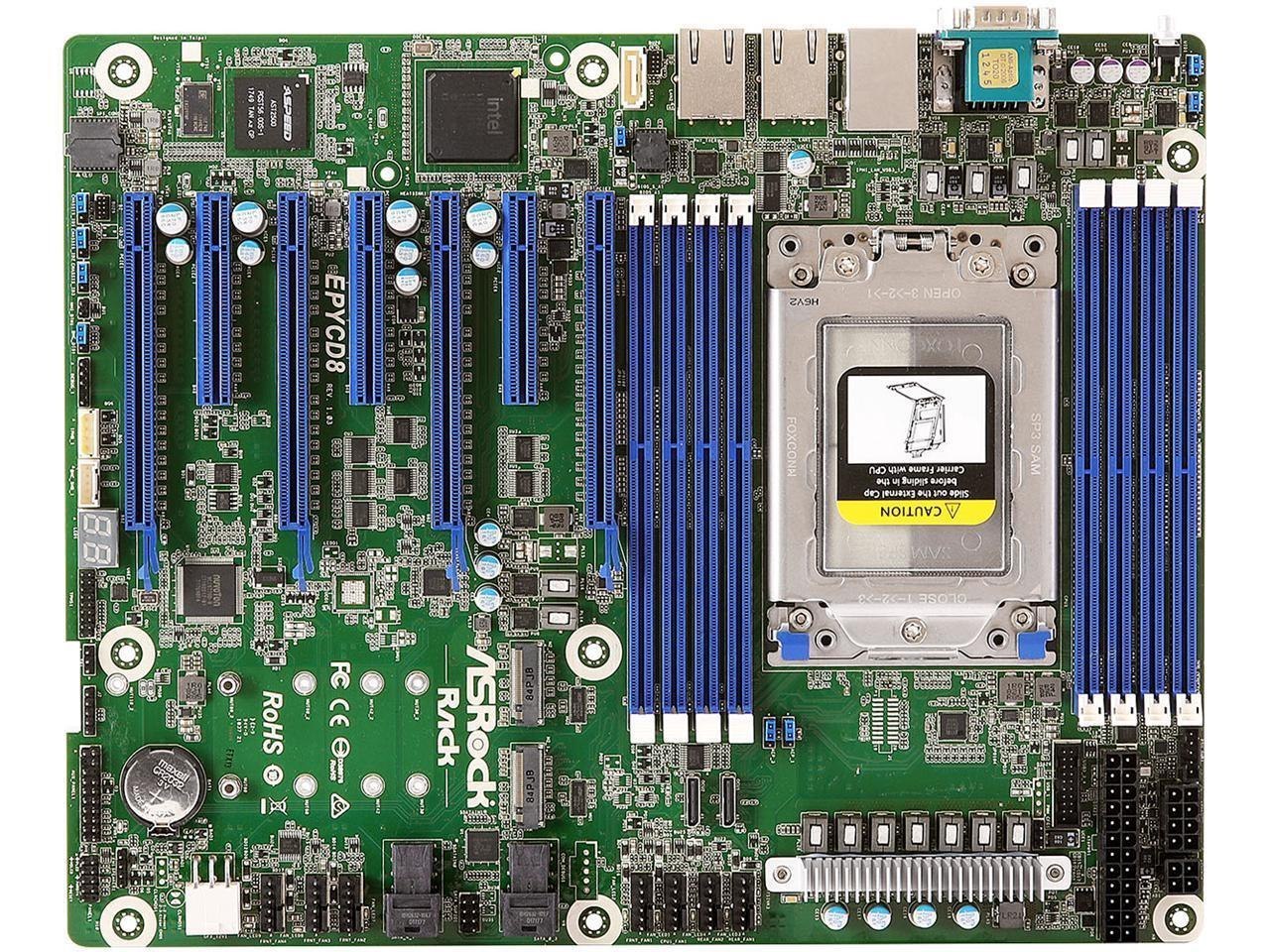 AsRock Rack Epycd8 Atx Server Motherboard Amd Epyc 7002/7001 (Naples/Rome) Series SP3 Lga4094