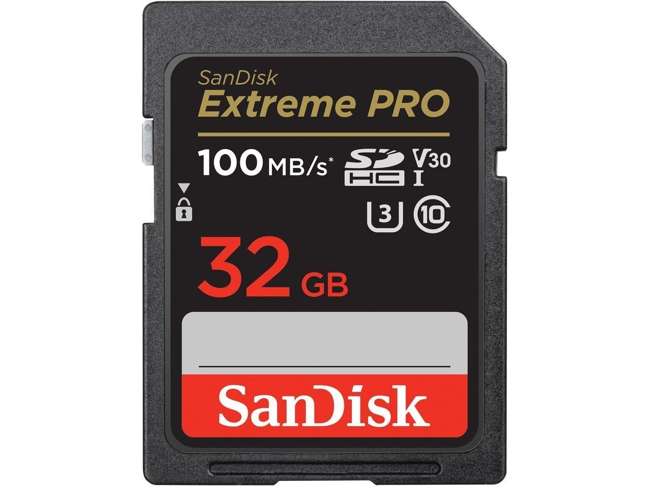 SanDisk 32GB Extreme Pro SDHC Uhs-I/U3 V30 Class 10 Memory Card