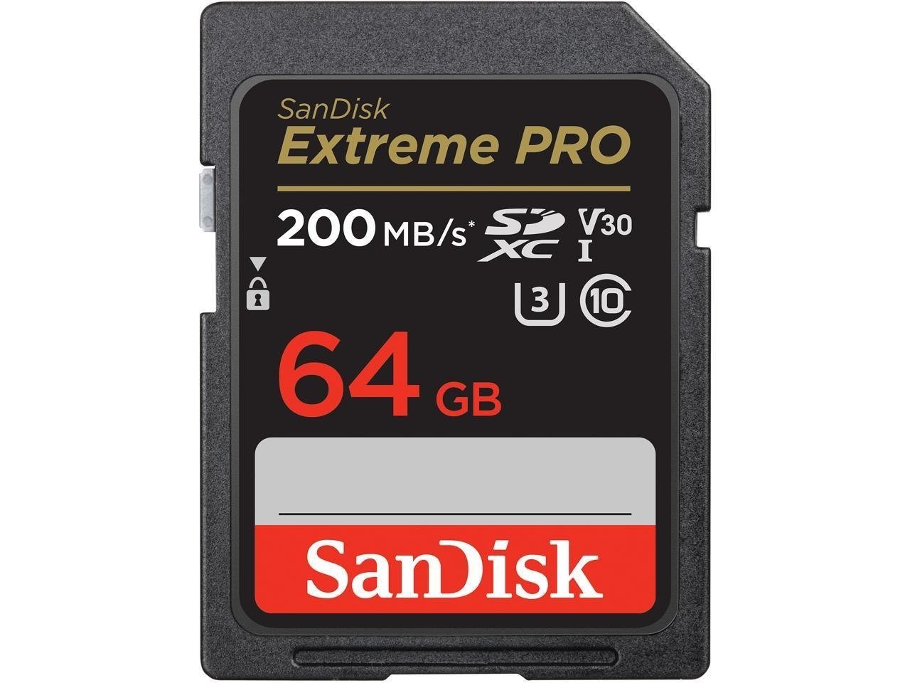 SanDisk 64GB Extreme Pro SDXC Uhs-I/U3 V30 Class 10 Memory Card
