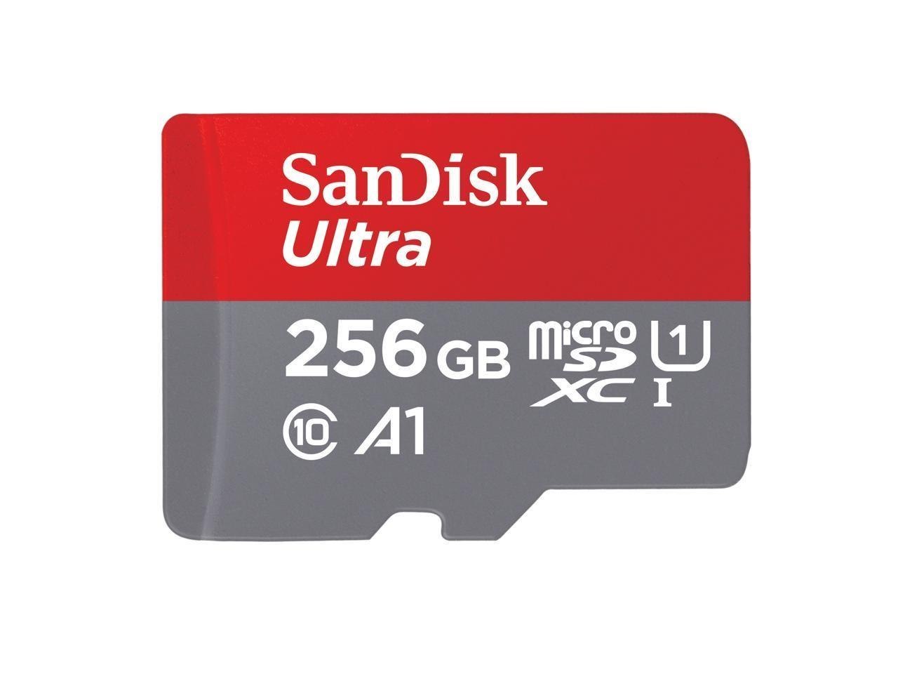SanDisk 256GB Ultra microSDXC A1 Uhs-I/U1 Class 10 Memory Card With Adapter