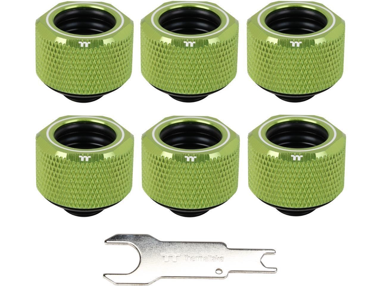 Thermaltake Pacific Green 4 Build-In O-Rings C-Pro G1/4 Petg 16MM Od Compression Fitting 6 Pack Cl-W212-Cu00gr-B