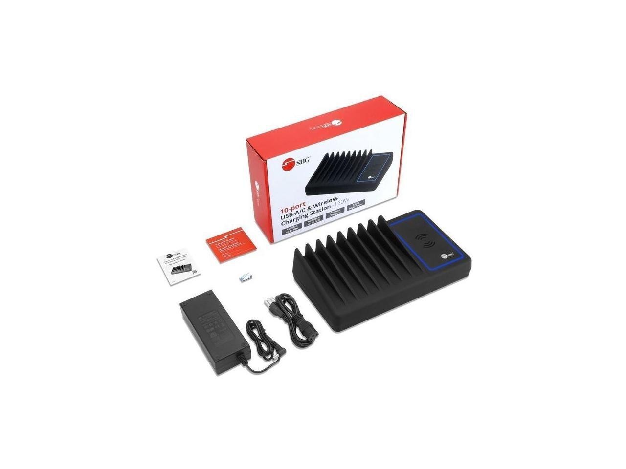 SIIG 10-Port USB-A/C & Wireless Charging Station - 150W
