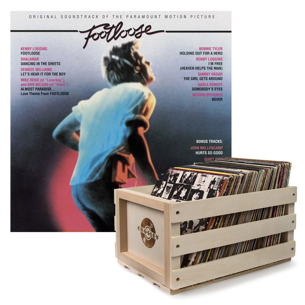 Sony Crosley Record Storage Crate Footloose Vinyl Album Bundle