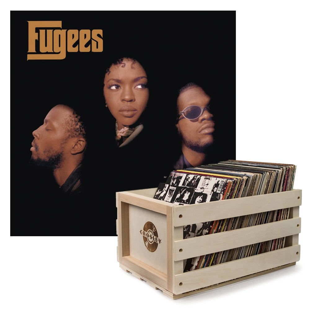 Sony Crosley Record Storage Crate Fugees The Score Vinyl Album Bundle