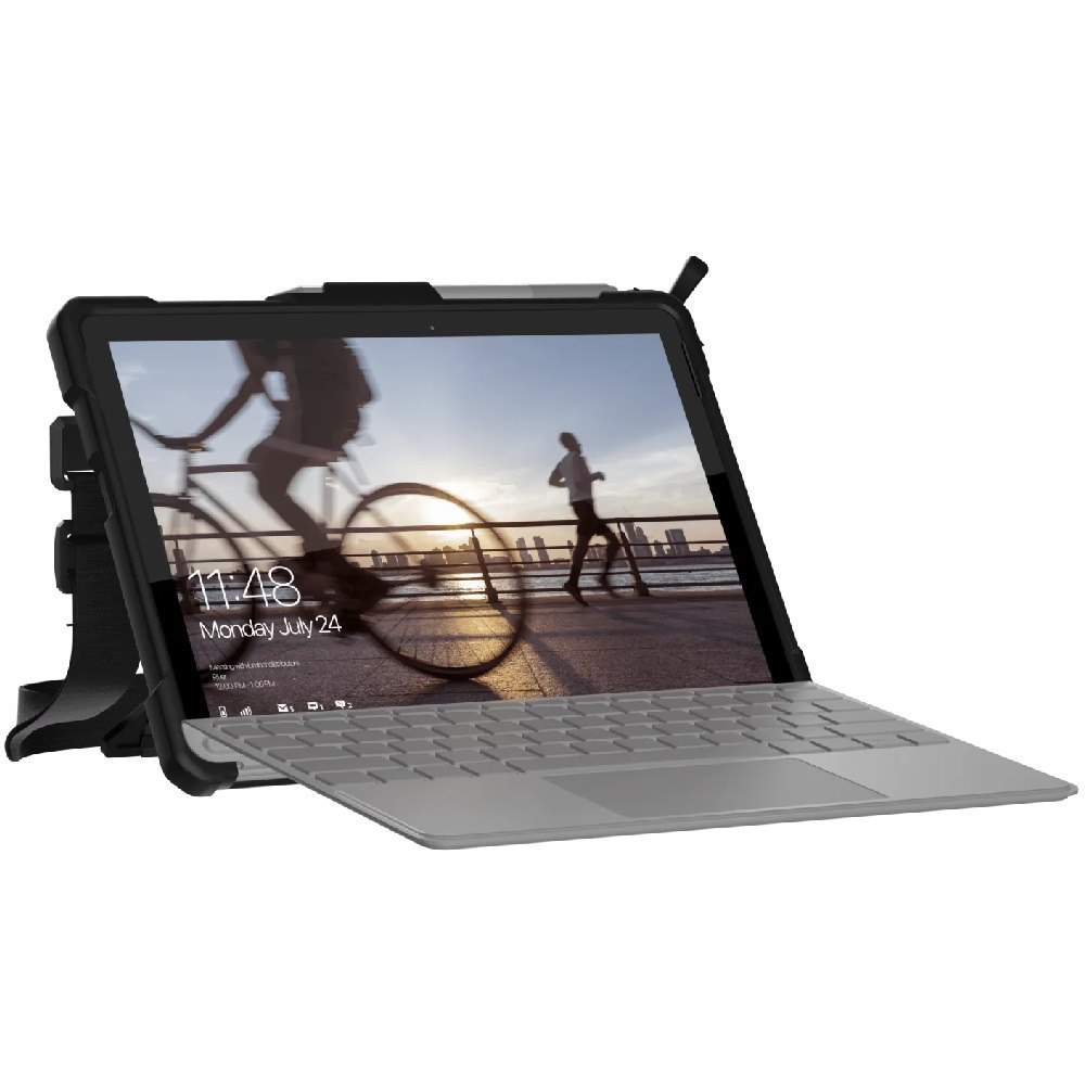Uag Plasma Surface Go 4 with/Hand & Shoulder Strap Case - Ice(321073114343),DROP+ Military Standard,Armor Shell,Built-in Kickstand,360-Degree Rotating