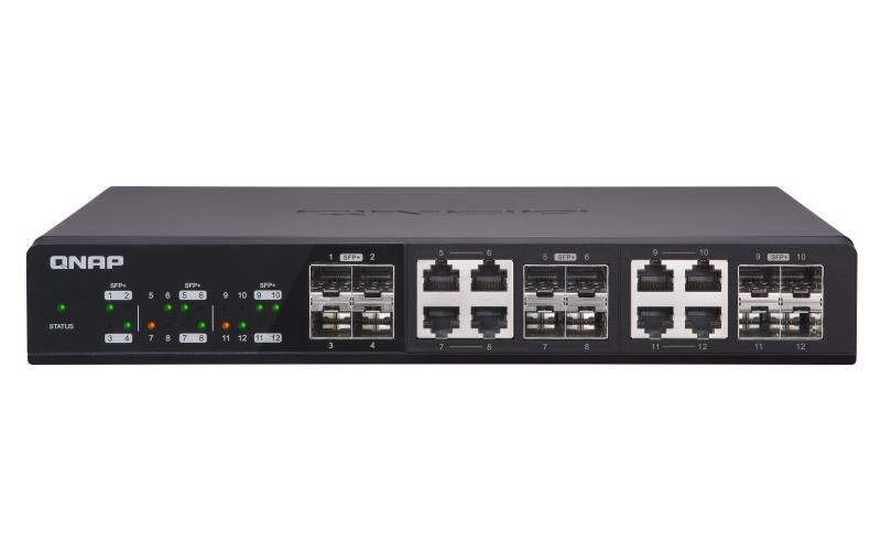 Qnap 12Port 10GBPS Switch 4 SFP 8 SFP And RJ 45 Combo Port