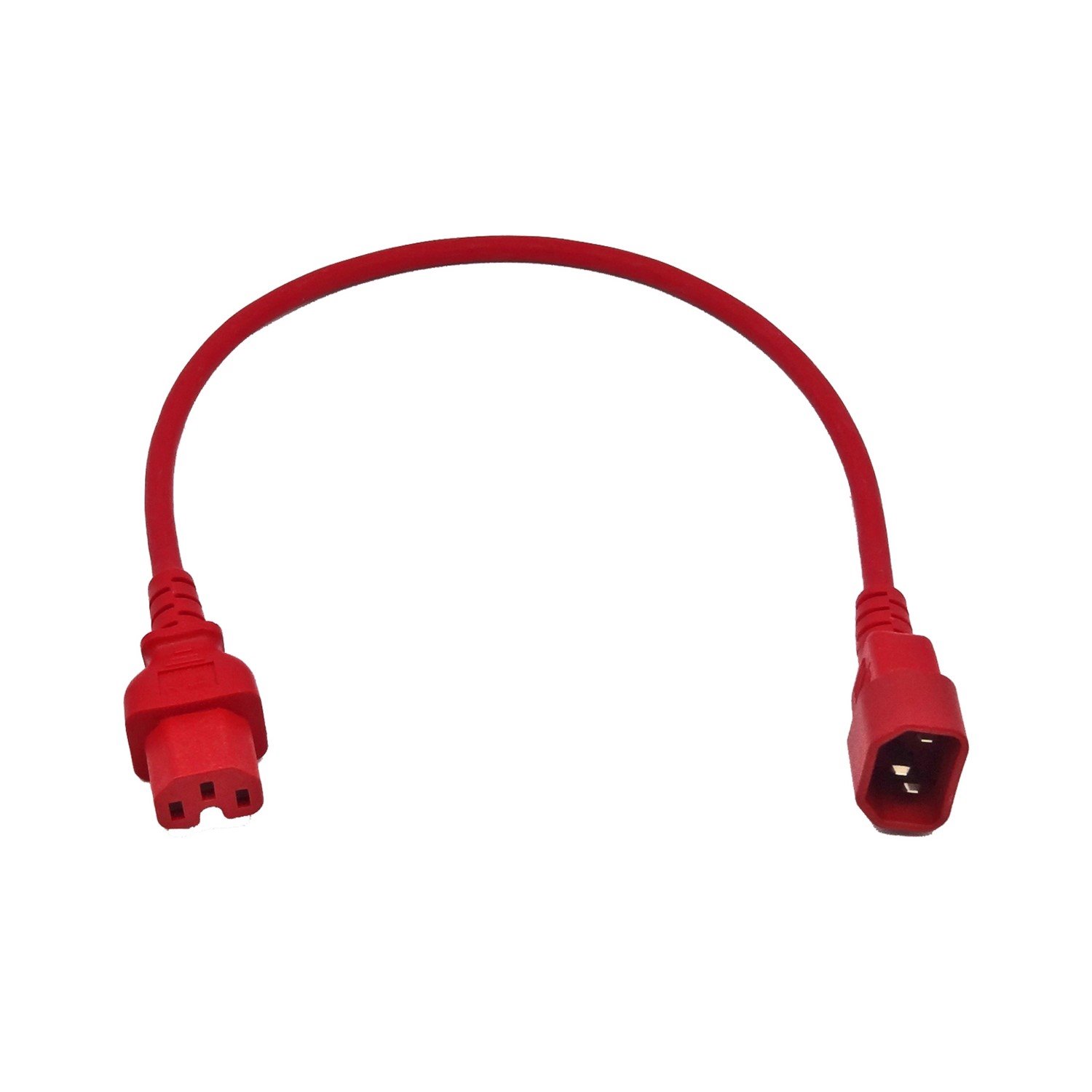 4Cabling Iec C14 To C15 High Temperature Power Cable Red 1M