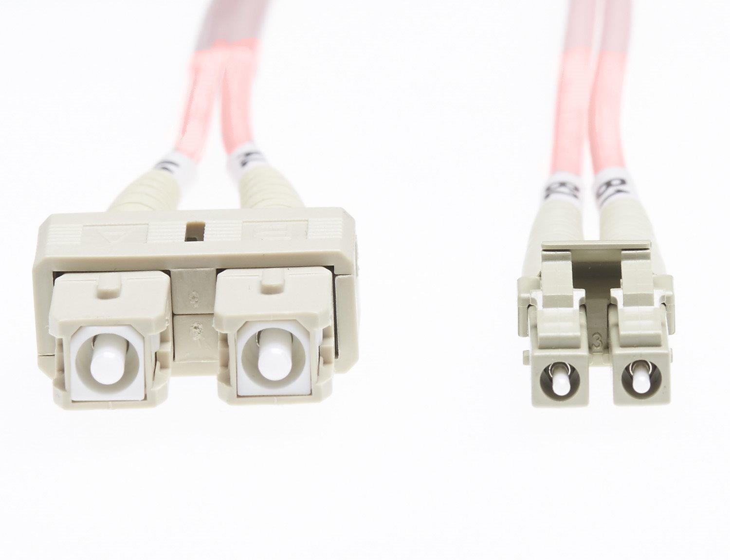 4Cabling 5M LC-SC Om1 Multimode Fibre Optic Cable: Salmon Pink