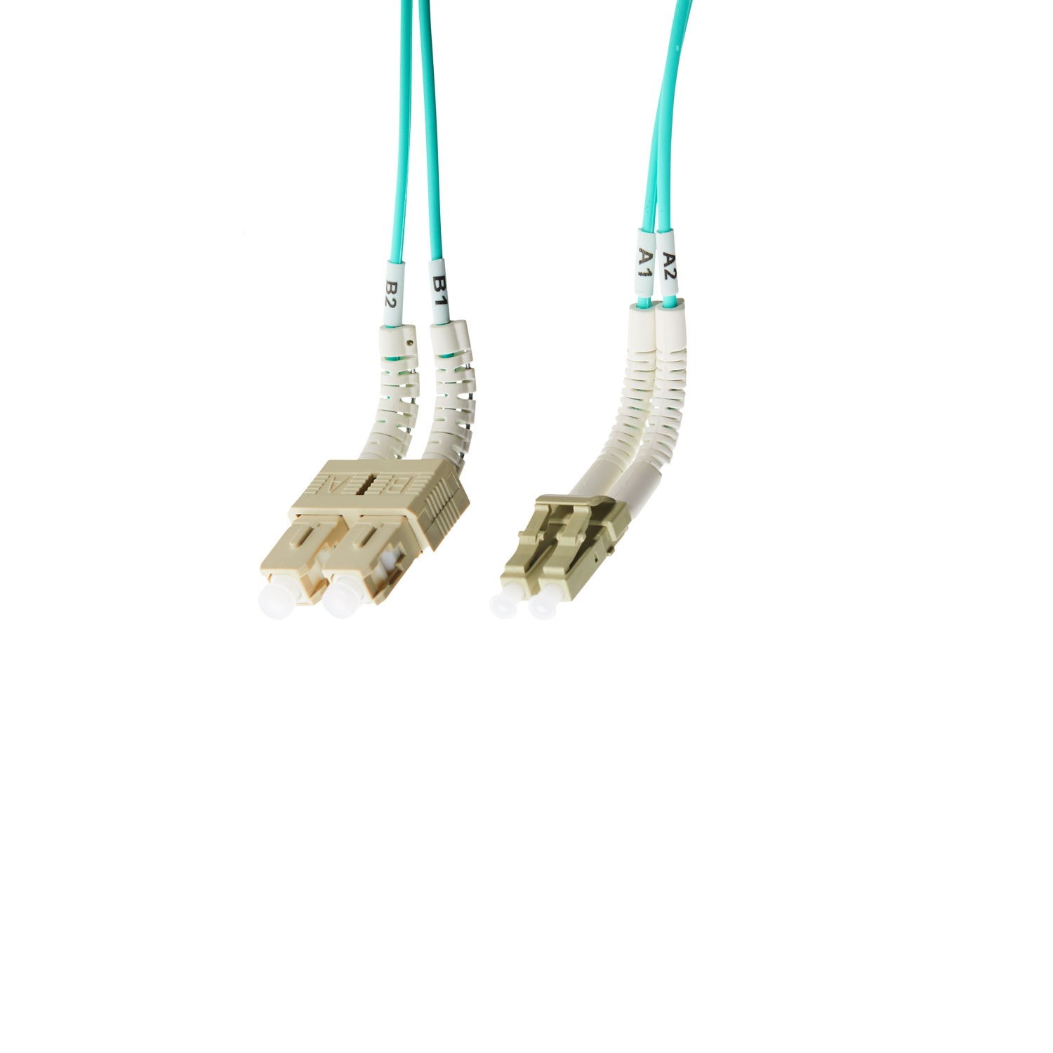 4Cabling 1.5M LC-SC Flexi Boot Om4 Multimode Fibre Optic Duplex Patch Leads