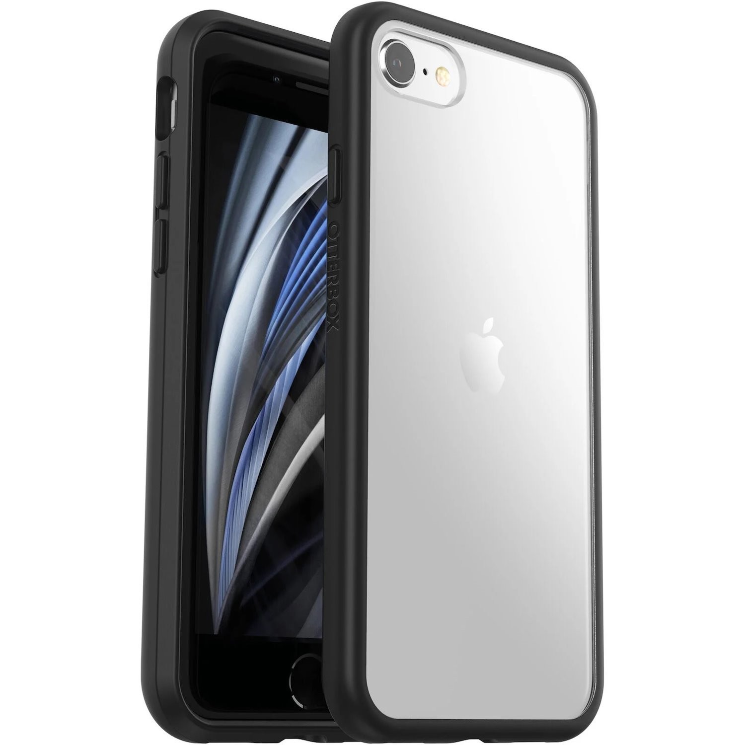 OtterBox Apple iPhone Se (2ND Gen) And iPhone 8/7 React Series Case - Black Crystal (Clear/Black) (77-80951), Qi Wireless Charging Works With Case