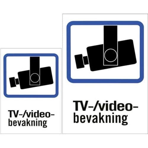 Deltaco Plastskylt TV/Video-övervakning A4 & A5-Storlek