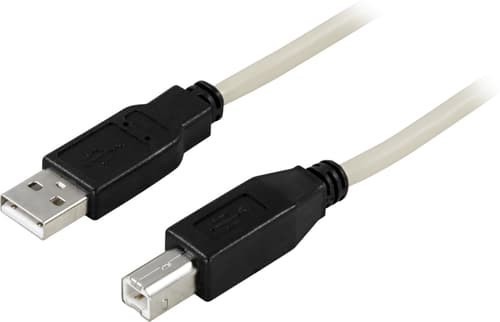 Deltaco USB-Kabel 2M Usb-A Usb-B Beige