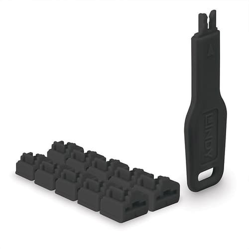 Lindy Port Blocker RJ45 Svart 10-Pack Inkl 1 Nyckel