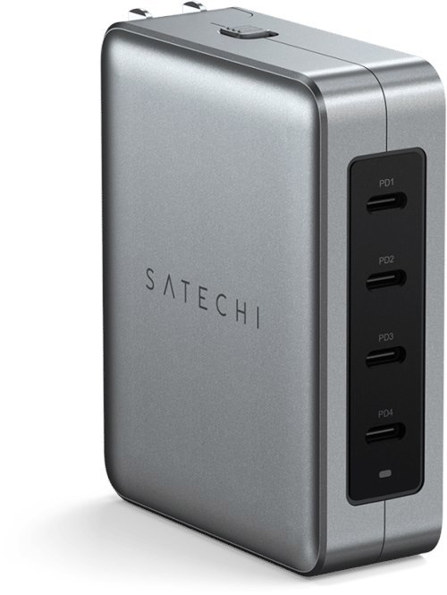 Satechi 145W Usb-C GaN-reseladdare Med 4 Portar Silver