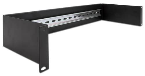 Delock Rackmonterad DIN-räls 19" 2U Svart