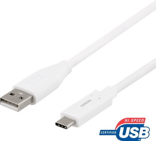 Deltaco USB-kabel 0.25M Usb-C Usb-C Vit