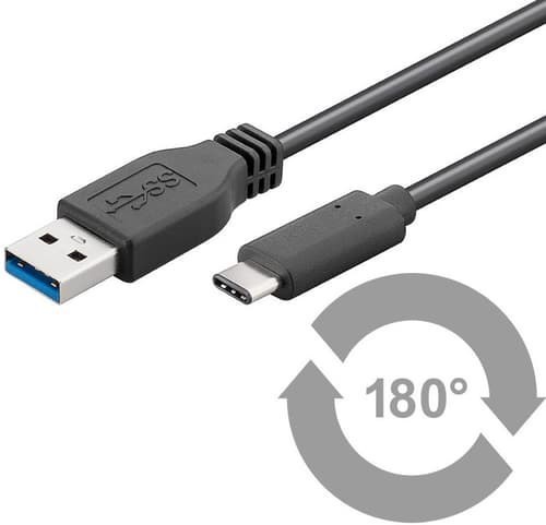 Microconnect Usb Cable 3M Usb-C Usb-A Svart