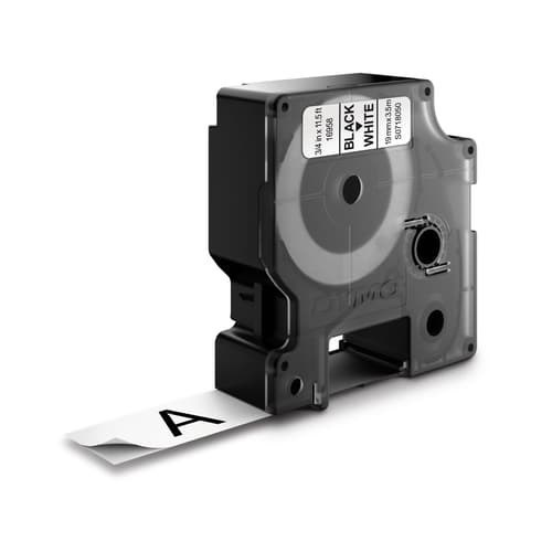 Dymo Tape D1 19MM Svart/Vit Flexibel