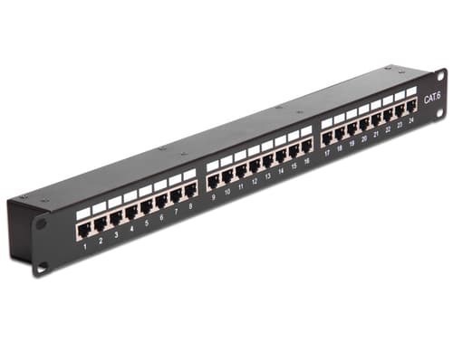 Delock Patchpanel Svart Cat 6 1U