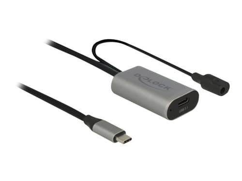 Delock USB-förlängningskabel 5M Usb-C Usb-C Svart, GRÅ