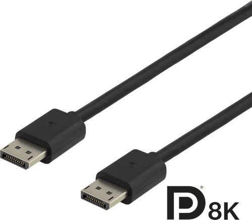 Deltaco DisplayPort Kabel, DP 1.4, 8K@30Hz, 3M, Svart 3M DisplayPort DisplayPort Svart