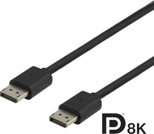 Deltaco DisplayPort Kabel, DP 1.4, 8K@60Hz, 1M, Svart 1M DisplayPort DisplayPort Svart