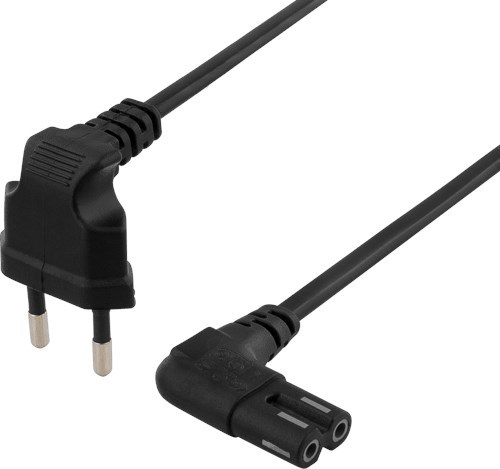 Deltaco Ojordad Apparatkabel, 3M, Cee 7/16 - Iec 60320 C7, Svart 3M Cee7/16 C7 Svart