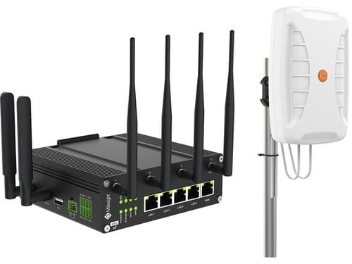 Milesight Ur75 V3 Industrial 5G Router + Xpol-24 4X4 5G/Lte Mimo Antenn