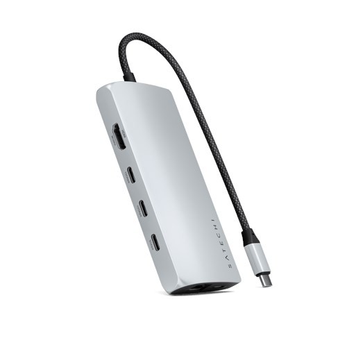 Satechi Usb-C Multiport Adapter 8K With Ethernet V3 - Silver Usb-C 3.2 Gen 1 (3.1 Gen 1)