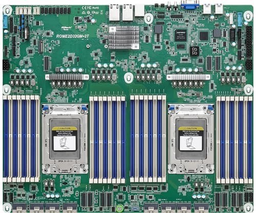 ASRock Rack MB Rome2d32gm-2T (Bulk Package) Dual Socket SP3 (Lga 4094) Proprietary Servermoderkort