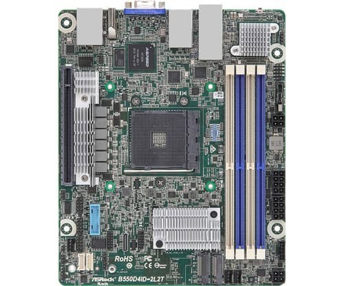 ASRock B550d4id-2L2t Moderkort Amd B550 Uttag Am4 Mini-ITX Am4 Mini-ITX