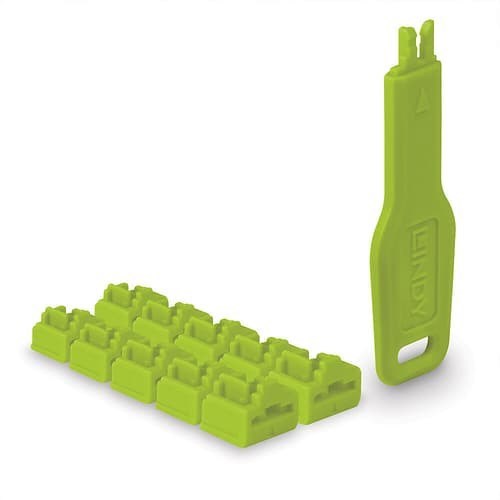 Lindy Port Blocker RJ45 Green10-Pack + Key