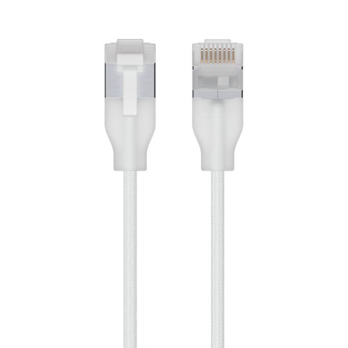 Ubiquiti Ultra-Thin Braided Shielded RJ-45 Cat 6A 12M Genomskinlig, Vit