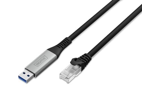 Digitus Usb To RJ45 Ethernet Cable Adapter 2M Cat 6A 2M Svart
