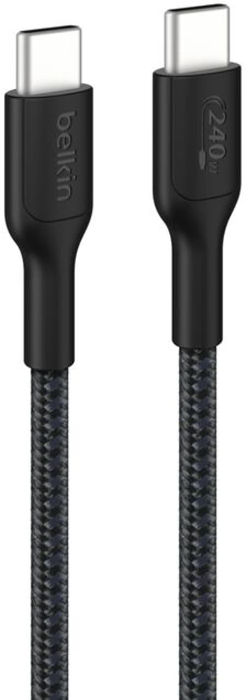 Belkin 240W 2.0 Braided PCR Cable 1M Usb-C Usb-C Svart
