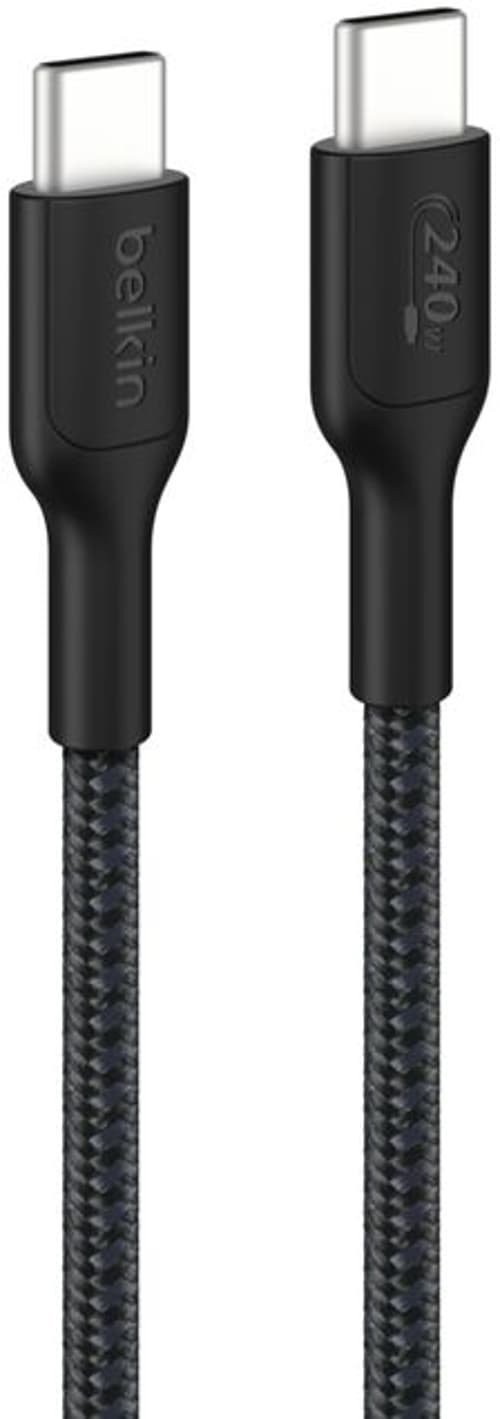 Belkin 240W 2.0 Braided PCR Cable 3M Usb-C Usb-C Svart