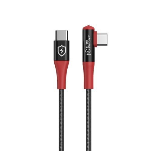 Microconnect Safe Charge Angled Usb-C To C Data Blocker Cable 1.5M 1.5M Usb-C Usb-C Svart, RÖD
