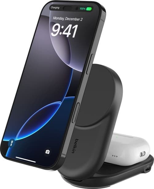 Belkin UltraCharge 25W Qi2 2In1 Magnetic Charger Plus 1.5M Svart