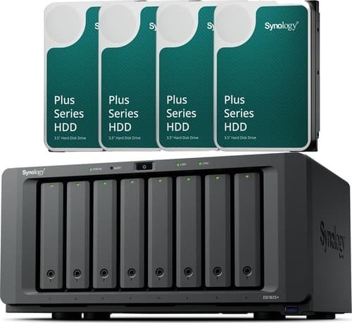 Synology DS1825+ Med Åtta Förinstallerade 8 TB-enheter (64 TB)