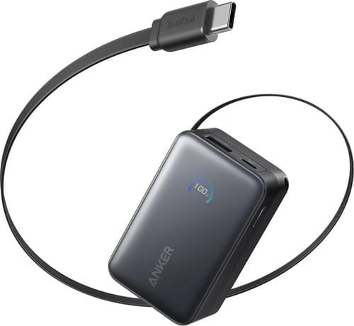 Anker Nano Powerbank 45W Built-In Usb-C Cable 10000mAh Svart