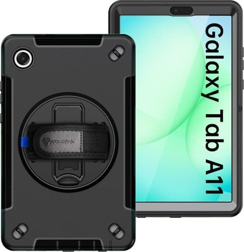 Armor-X Rainproof Military Grade Rugged Case With Hand Strap And Kick-Stand Samsung Galaxy Tab A11 Svart