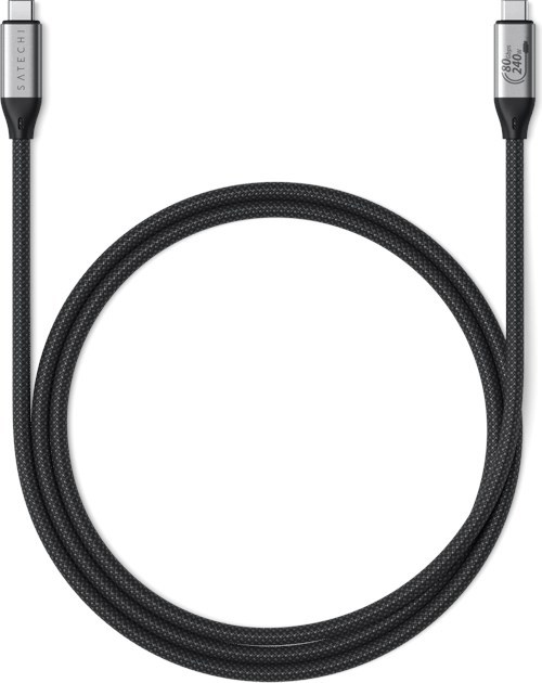 Satechi Usb4 Pro V2 240W 1.2M Usb-C Usb-C Silver, Svart
